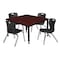Regency Tables > Height Adjustable > Square Table & Chair Sets, 30 W, 30 L, 23-37 H, Mahogany TB3636MHAPBK45BK - alternate 1